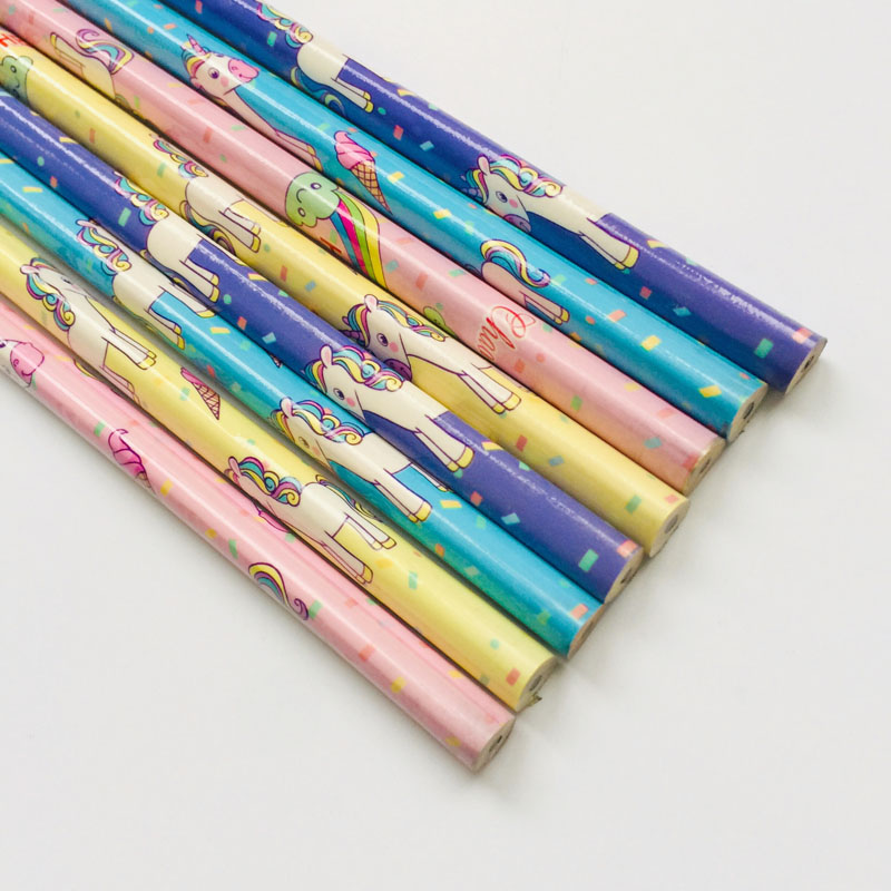 4X Unicorn HB Standard Wooden Pencil Student Stationery Writing Drawing Pencils