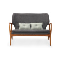Nordic casual black linen fabric two seats sofa