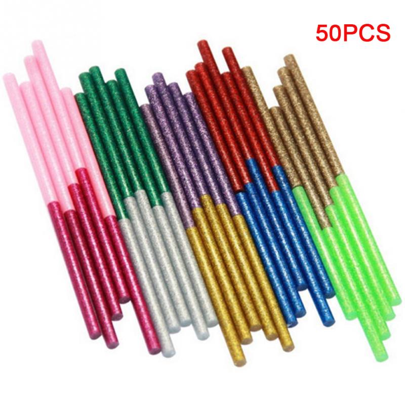 50PCS Heating Practical Art Office Glue Sticks Mini For Electric Tool DIY Glitter Hot Melt Craft Portable Adhesive