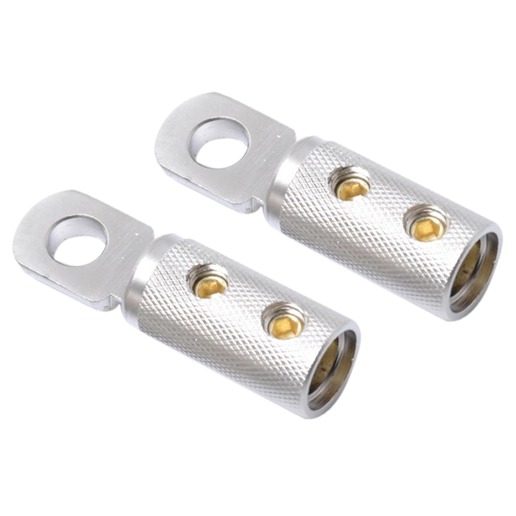 2 Pieces Heavy Duty 4 Gauge Wire Coupler Butt Ring Terminal Set Screw Type