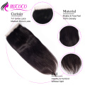 Mscoco 7x7 Lace Closure Brazilian Straight Human Hair Closure With Baby Hair Free Three Middle Part Remy Hair Swiss Lace Closure