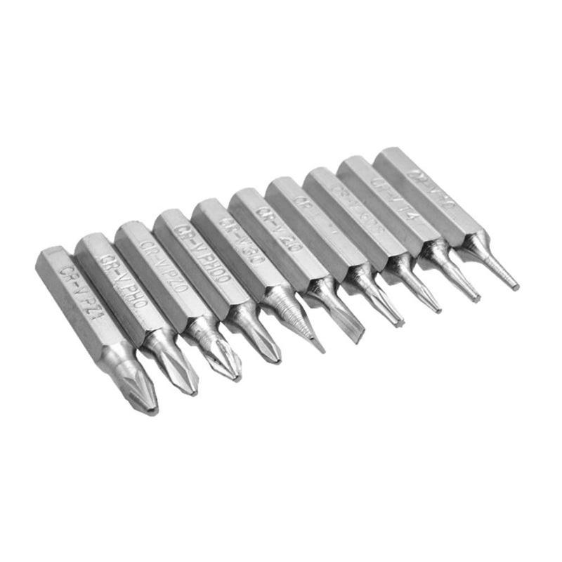 10pcs CR-V Screwdriver Bits Set Torx Bits Set 4mm Phillips Slotted Torx Batch Head Bit Mobile Phone Repair Tool