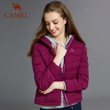 CAMEL New Arrivals Women Winter 90% Content White Duck Down Jacket Ultralight Down Jacket Outdoor Outerwear Snow Warm Fur Coat