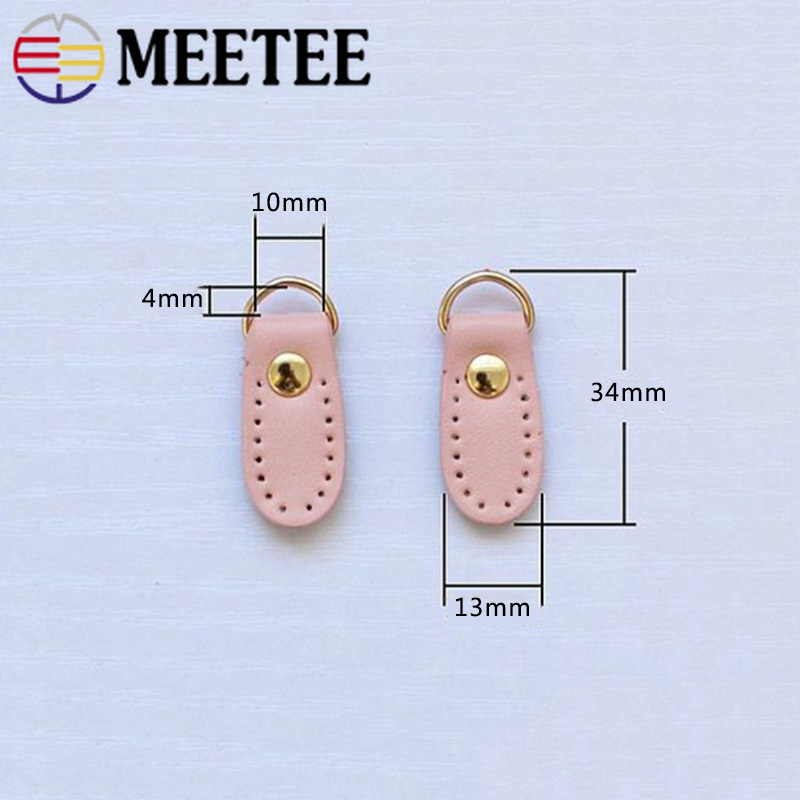 Meetee 10pcs 13X34mm Luggage Side Clamp Leather Buckle Bag Strap Hang Hook DIY Zipper Puller Manual Purse Sewing Accessories