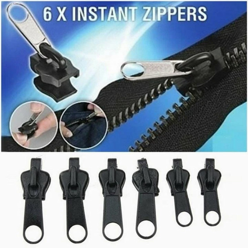 Instant Zipper 6 PCS/Bag Universal Instant Fix Zipper Repair Kit Replacement Zip Slider Teeth Rescue New Design Zippers For Sew