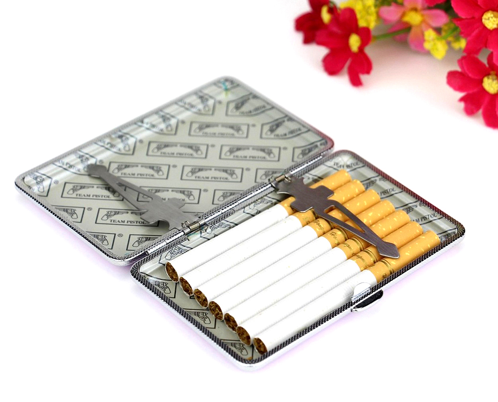 New Cigarette Case 7 Colors Cigarette Box Solid Color Leather Case 11cm Smoking Pouch for 14 Cigarettes CC308-A