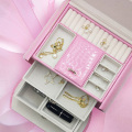 High Grade Gift Jewelry Box Drawer Type PU Desktop Storage Organizer Earring Ring Casket Box For Jewelry Exquisite Case