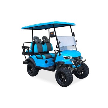 Rear-Heightened Blue Four-Seat Cart