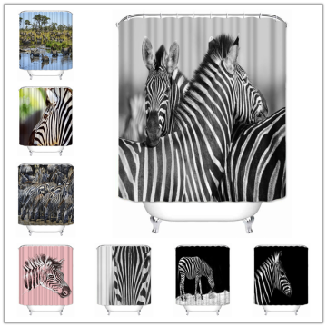 Musife Custom zebra Shower Curtain Waterproof Polyester Fabric Bathroom With Hooks DIY Home Decor