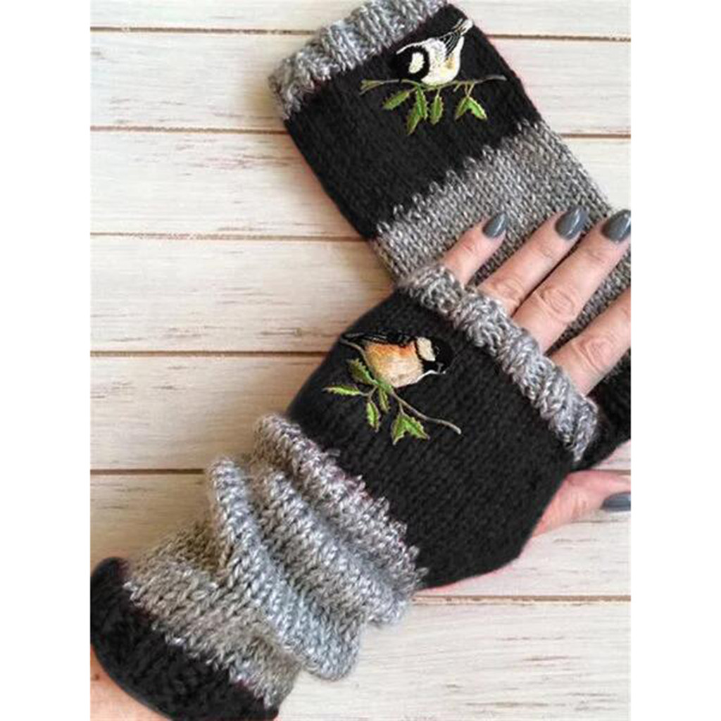 Winter Gloves Female Fingerless Gloves Without Fingers Women Cashmere Warm Winter Gloves Hand Wrist Warmer Mittens Gloves d6