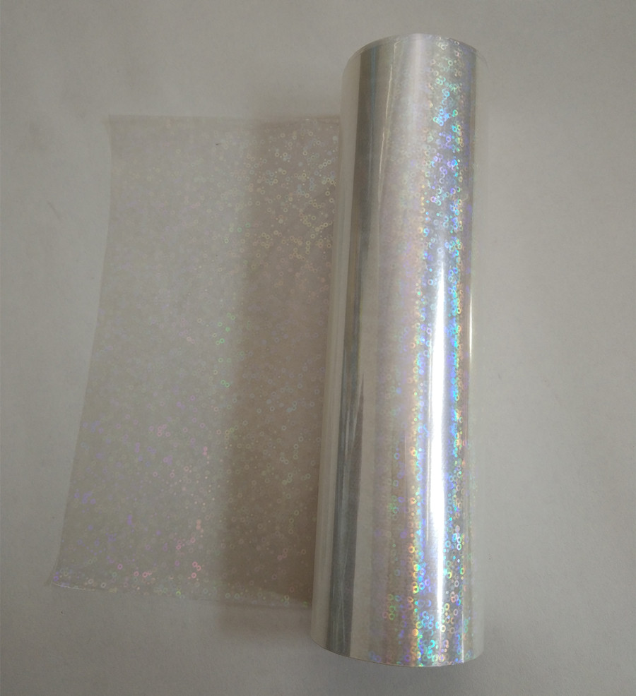 Holographic foil transparent Small circle Y06 stamping foil hot press on paper or plastic heat stamping film