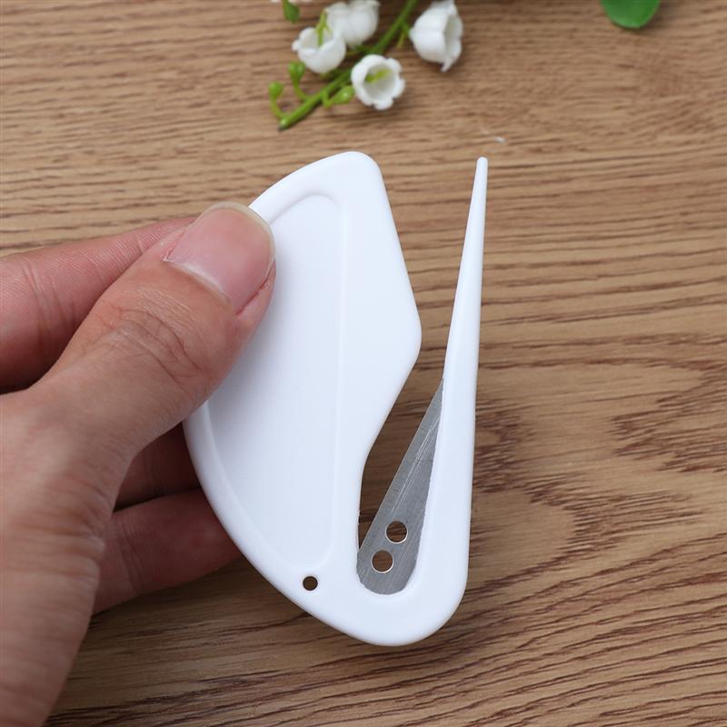 10Pcs Safety Paper Guarded Cutter Blade Office Equipment Plastic Mini Letter Opener Letter Mail Envelope Opener for Home Office