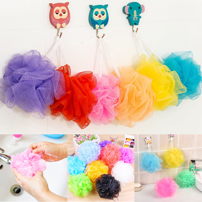 Body Bubbles Sponge Bath Ball With Mesh Net Shape For Family Bath Massage Ball Color Body Cleaning Tool Solid D8W3