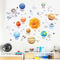 Space Astronaut Wall Stickers for Kids Room Boy Room Decoration Planets Wall Decals Decorative Stickers Bedroom Mural Wallpaper