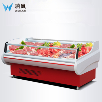 Supermarket fresh meat display / meat freezer showcase / fish showcase
