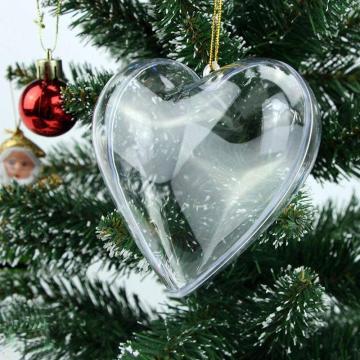 5pcs Heart Shape Transparent Plastic Ball Clear Plastic Craft Ball Heart Shape Baubles For Christmas Wedding Decoration