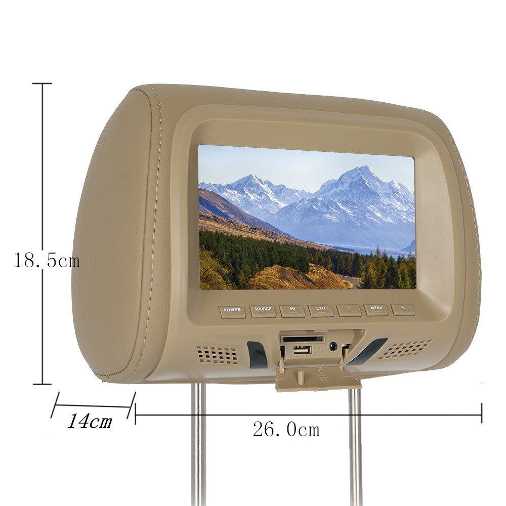 2PCS Universal 7" screen Car monitor MP5 player Headrest monitor Support AV/USB/SD input/FM/built-in Speaker