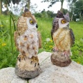 NEW 11x8x18cm Synthetic Resin Miniature Owl Bird Animal Model Toy Figurine Indoor Outdoor Home Garden Decor Pest Bird Ornament