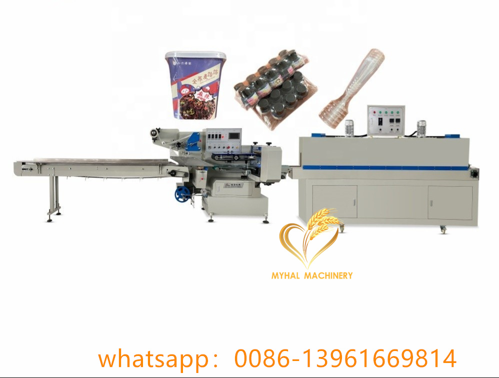 Milky Tea Instant Noodles High Speed Heat Tunnel Shrink Wrapping Packing Machine