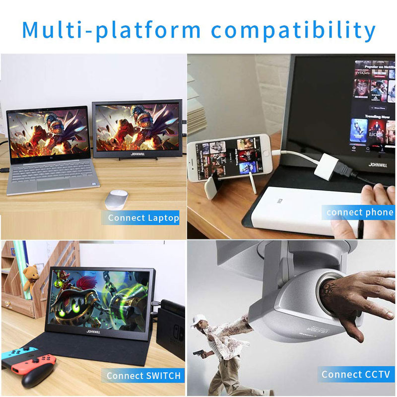 15.6" Portable touch computer monitor pc HDMI IPS LCD 13.3" 2K gaming monitor for PS3 PS4 Xbox X360 Raspberry Pi Windows 7 8 10