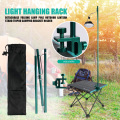 Detachable Folding Lamp Pole Outdoor Lantern Stand Camping Hanging Rack Kit