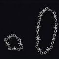 1 Set Men's Punk Gothic Alloy Barbed Wire Brambles Necklace Bracelet Jewelry Set Women Men Unisex Jewelry Decoration