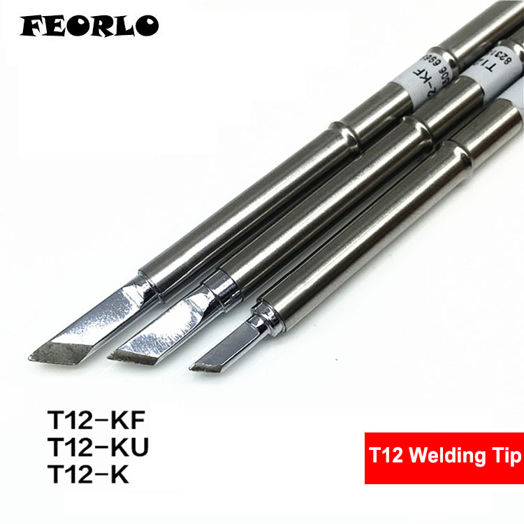 FEORLO Soldering tips T12 T12-K KU KF For HAKKO Solder Iron Tips Soldering Welding Stings