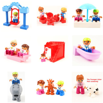 Large Particle Diy Building Blocks Doll Animals House Swing Accesoires Compatible With Duploed Toys For Children Kids Gifts