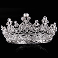 KMVEXO Baroque Round Crowns Bridal Wedding Hair Accessories Crystal Rhinestones Big Hair Jewelry Pageant Heart King Queen Tiaras