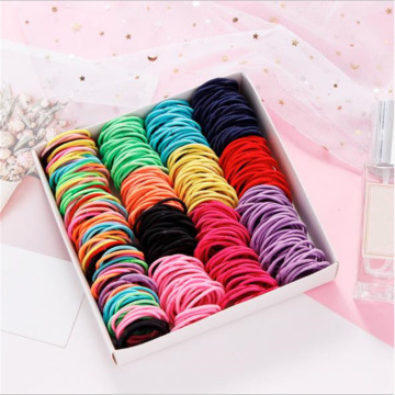 New 100 pcs/Lot Girls Candy Colors Nylon 3CM Rubber Bands Children Safe Elastic Hair Bands Ponytail Holder Kids Hair Accessories