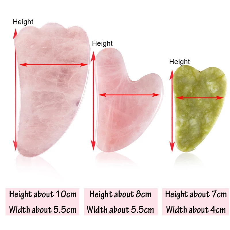 Natural Jade Gua Sha Stone Board Massage Rose Quartz Guasha Plate Face Massager Gouache Scraper Tool Facial Lift Wrinkle Remover