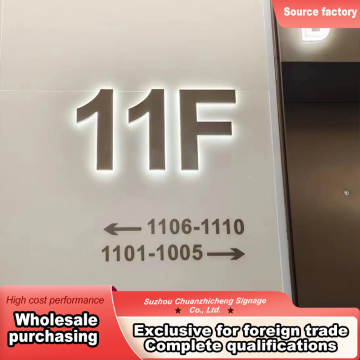 Premium Brushed Alloy Office Interior Floor Indicator Plates