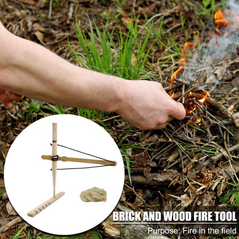Outdoor Bow Drill Activity Kit Camping Tools Survival Adventure Development Training Camping Equipment Fire Tool