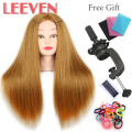 Leeven 20 Inch Mannequin Head Human Hair Styling Training Head Manikin Cosmetology Head Hair HairdressingTraining Doll