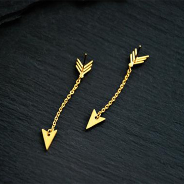 Minimalist Triangle Earrings Chain Arrow Earrings For Women Fashion Jewelry Stainless Steel Stud Brincos Best Friend Gift
