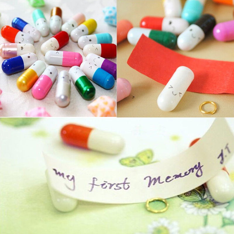 50pcs creative love pills capsules in Lucky bottle letterhead stationery paper for gift