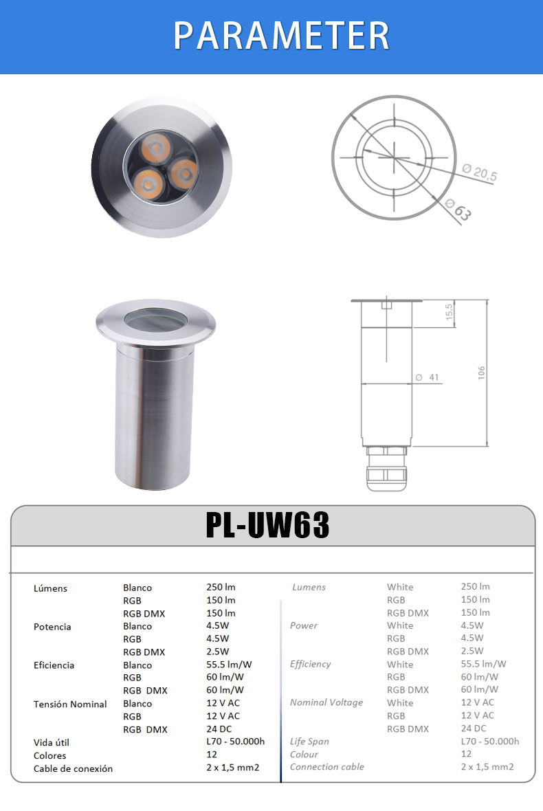 2022 mini IP68 stainless steel 304 recessed type  12V underwater led swimming pool lamp