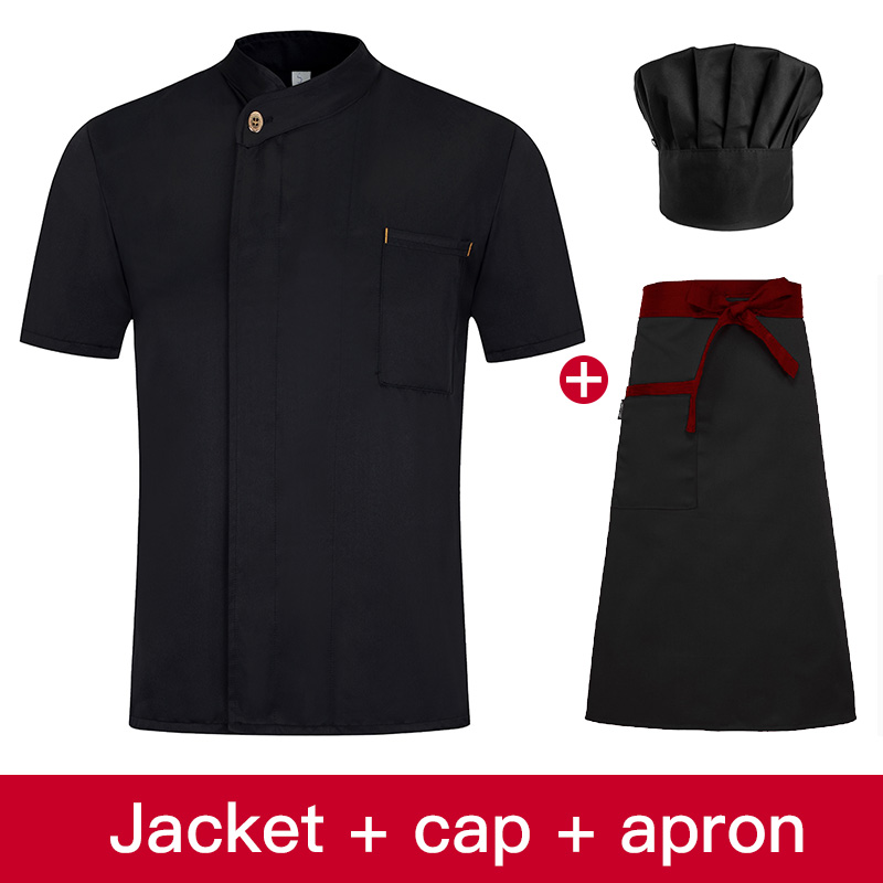 Restaurant Kitchen Chef Uniform Short Sleeve Chef Clothes Chef Jacket Cook Coat Hotel Bakery Pastry Cafe Overalls High Quality