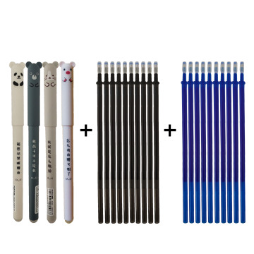 24 pcs/lot 0.5mm Blue Black Ink Gel Pen Erasable Refill Rod Erasable Pen Washable Handle School Writing Stationery Gel Ink Pen