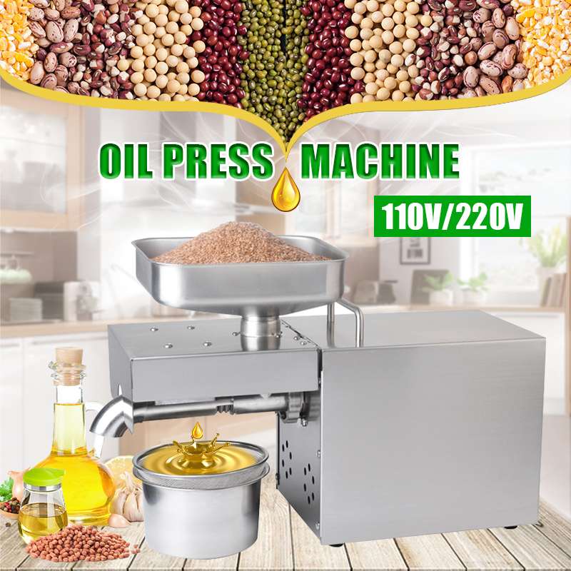 220/110V oil press Machine Automatic intelligent Stainless steel cold oil machine home oil presser Sunflower olive oil extractor