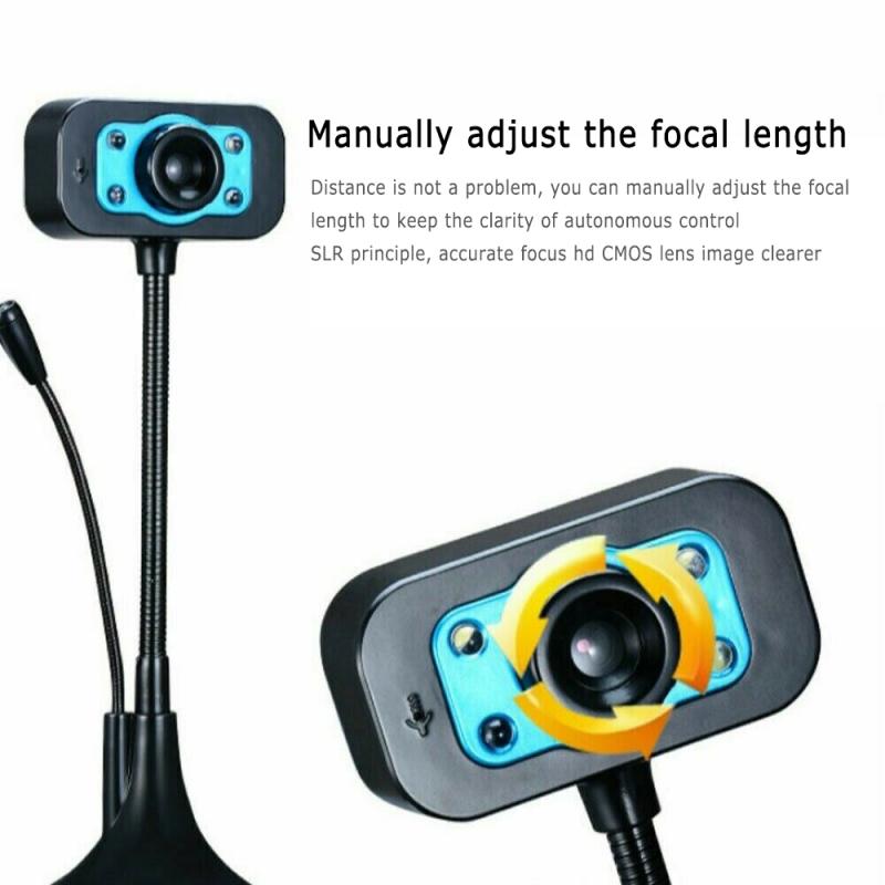 HD Webcam USB High Definition Camera Web Cam 360 Degree MIC With Light For Skype Computer Desktop In Stock