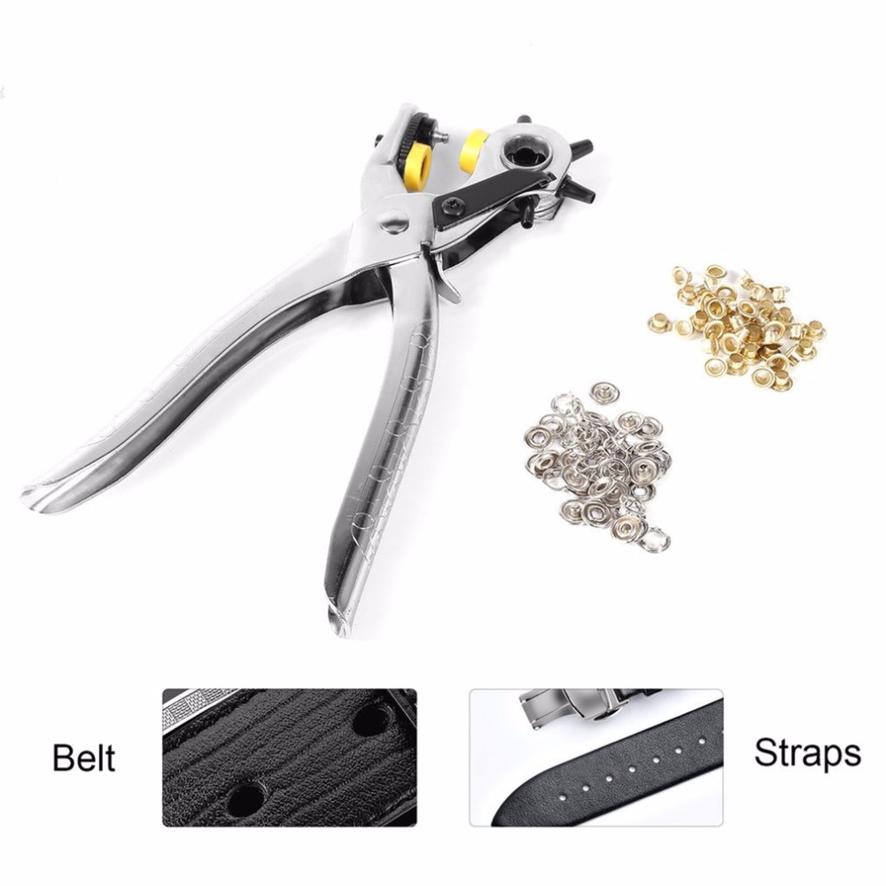 New Arrival Excellent Multi-function Portable Puncher Heavy Duty Leather Hole Punch Hand Pliers Belt Holes Punches Eyelet Plier