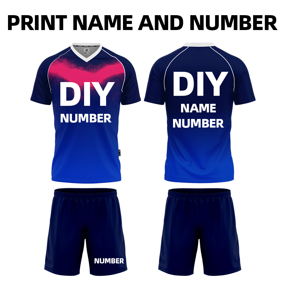 Dark Bule Soccer Jersey Set Adult Sportswear Diy Logo And NumberFootball Team Wear Soccer Uniforms