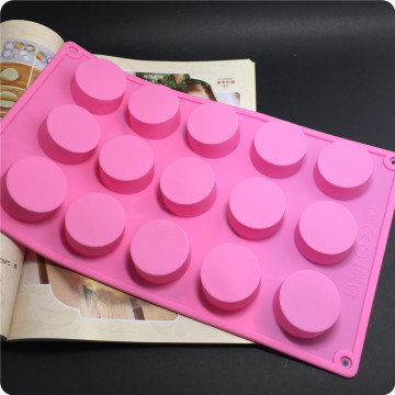 1PCS Silicone Chocolate Mold Cookies 15 Hole Round Shape Fondant Cake Decorating Tools