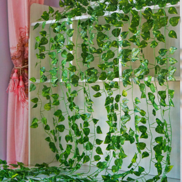 2.1M Long Artificial Plants Green Ivy Leaves Artificial Vine Fake Parthenocissus Foliage Leaves Home Wedding Bar hanging plants