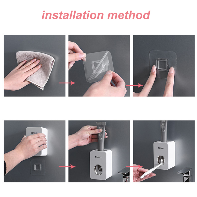 Automatic Toothpaste Dispenser Toothpaste Squeezers Dust-proof Toothbrush Holder Wall Mount Stand Bathroom Accessories Set