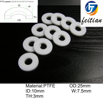 5piece / Size:25mm*10mm*7.5mm*3mm/PTFE Flange Gasket, Ring, White Flat PTFE Washer Gasket /consumer product