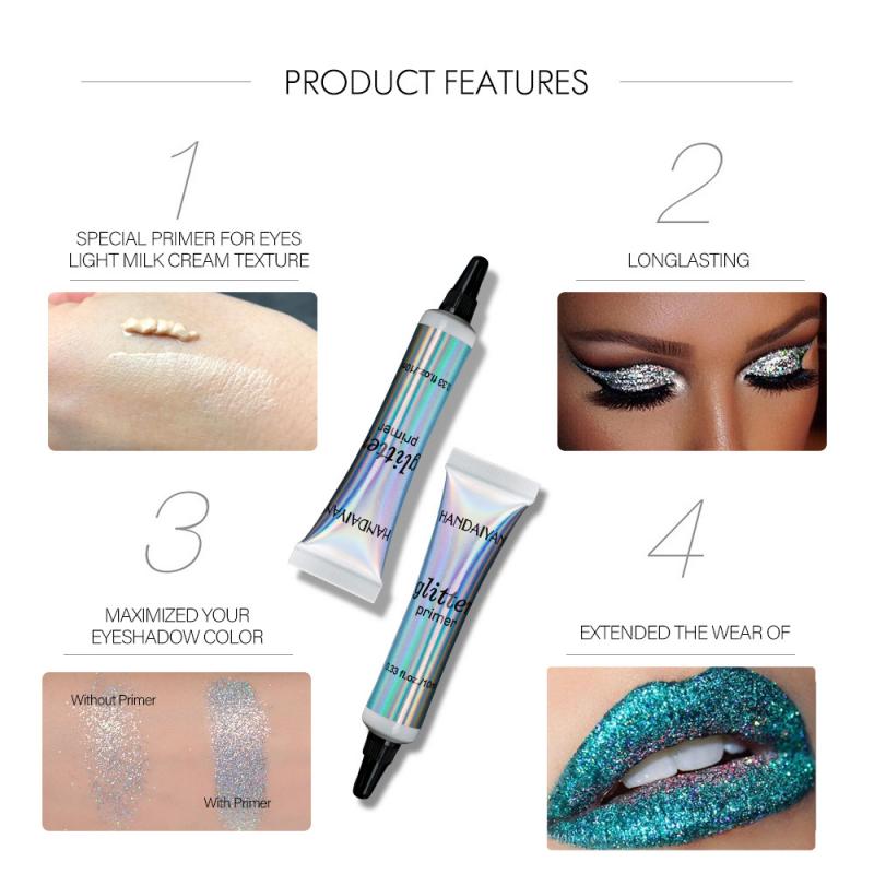 HANDAIYAN Makeup Glitter Primer Long Lasting Glitter Primer Glue Pre-makeup Cream For Eyeshadow And Lip Makeup Sequins TSLM2