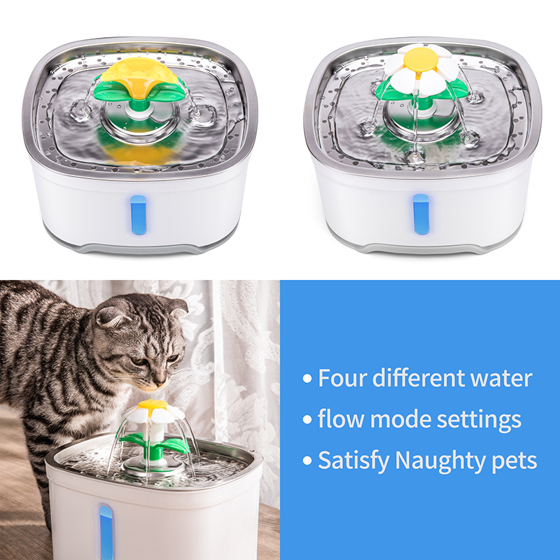 2.4L Automatic Pet Cat Water Fountain with LED Electric USB Dog Cat Pet Automatic Pet Drinking Fountain Dispenser