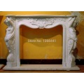 luxurious American style marble fireplace mantel carved stone furniture with belle sculpture